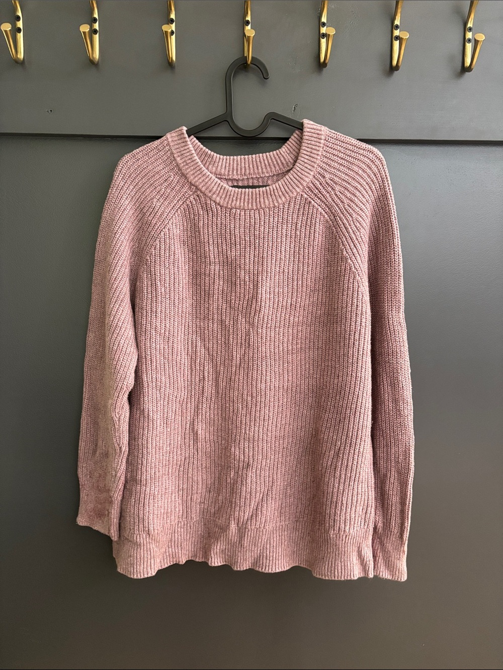 Roots Cozy lavender and grey blend Crewneck Sweater - Classic Knit Pullover